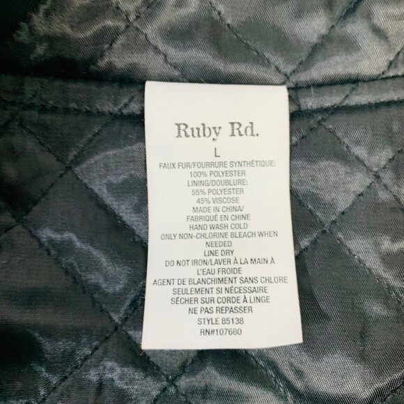 Reversible Leopard Zip Vest Faux Fur Size L Black Quilted Trendy Cozy Layering - Picture 7 of 11